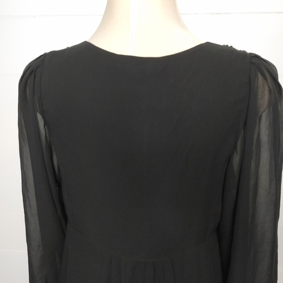 Gold Hawk Silk Beaded Mini Dress Size M - Picture 5 of 9